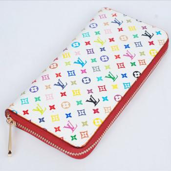 Louis Vuitton Monogram Multicolore M60017 White Wallet Ladies HM04883