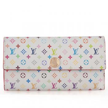 Louis Vuitton Monogram Multicolore M60272 White Canvas Small Wallet Replica