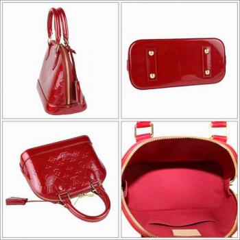 Louis Vuitton Monogram Vernis M91606 Red Small Ladies Handbag