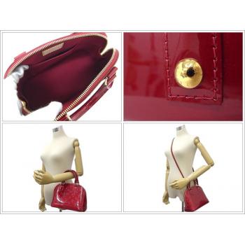 Louis Vuitton Monogram Vernis M91606 Red Small Ladies Handbag