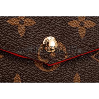 Louis Vuitton Monogram Felicie Chain Wallet Red 18926650