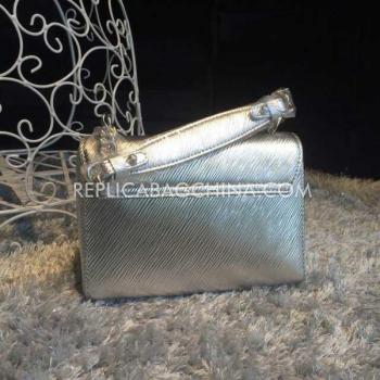 Louis Vuitton Shoulder Bag Handbag Calfskin Silver