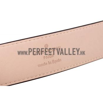 Louis Vuitton  Brown Ruthenium Finished Logo Buckle Louis Vuitton Damier Canvas Leather Belt Replica