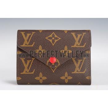 Replica Louis Vuitton Monogram Canvas Compact Curieuse Wallet Red 18926992