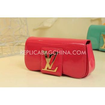 Louis Vuitton Patent Leather Wallet Clutch Red Replica