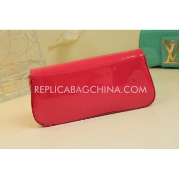 Louis Vuitton Patent Leather Wallet Clutch Red Replica