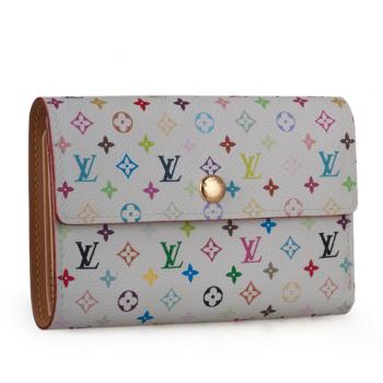 Louis Vuitton Monogram Multicolore M66561 Cow Leather Small Ladies Wallet Replica