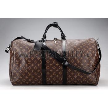 Louis Vuitton Keepall 55 Monogram Macassar Canvas