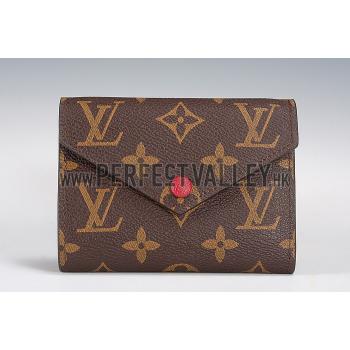 Replica Louis Vuitton Monogram Canvas Compact Curieuse Wallet Dark Red 18926990