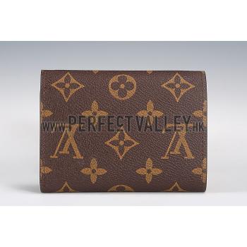 Replica Louis Vuitton Monogram Canvas Compact Curieuse Wallet Dark Red 18926990