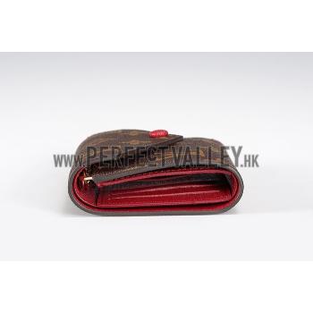 Replica Louis Vuitton Monogram Canvas Compact Curieuse Wallet Dark Red 18926990