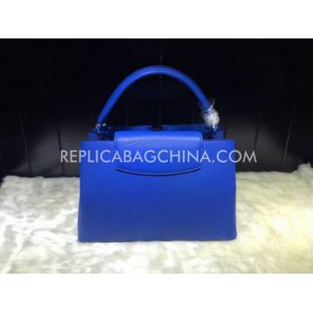 Louis Vuitton Calfskin Totes Handbag Blue