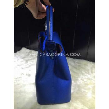 Louis Vuitton Calfskin Totes Handbag Blue