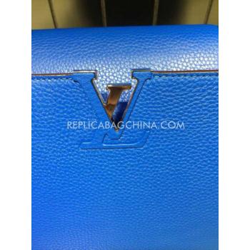 Louis Vuitton Calfskin Totes Handbag Blue