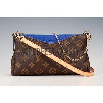 Replica Louis Vuitton Monogram Pallas Clutch Blue 18926642