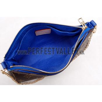 Replica Louis Vuitton Monogram Pallas Clutch Blue 18926642