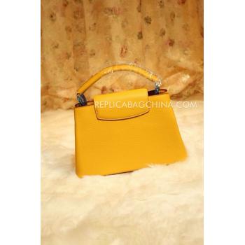 Louis Vuitton Calfskin Handbag Yellow