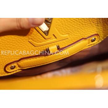 Louis Vuitton Calfskin Handbag Yellow