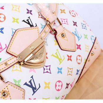 Louis Vuitton Monogram Multicolore M40201 White Canvas Large Bag Replica