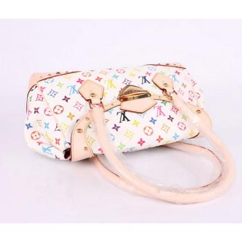 Louis Vuitton Monogram Multicolore M40201 White Canvas Large Bag Replica