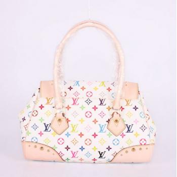 Louis Vuitton Monogram Multicolore M40201 White Canvas Large Bag Replica