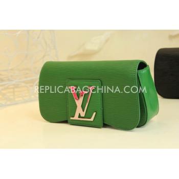 Louis Vuitton Leather Wallet Green Clutch