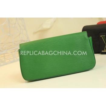 Louis Vuitton Leather Wallet Green Clutch