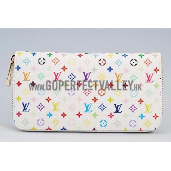 Louis Vuitton Zippy Wallet White Murakami