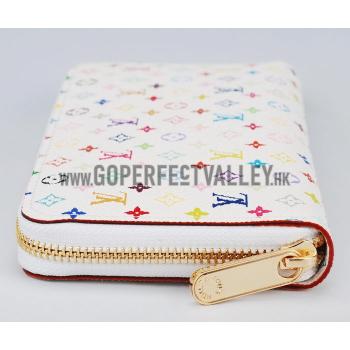 Louis Vuitton Zippy Wallet White Murakami