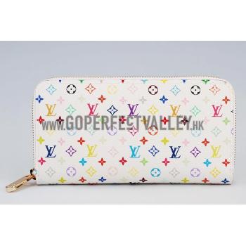 Louis Vuitton Zippy Wallet White Murakami