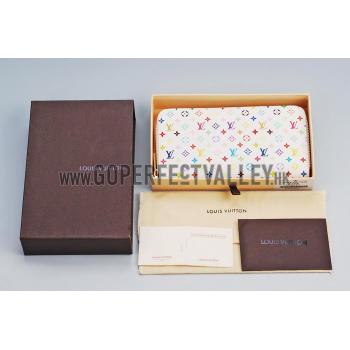 Louis Vuitton Zippy Wallet White Murakami