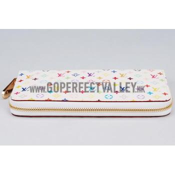 Louis Vuitton Zippy Wallet White Murakami