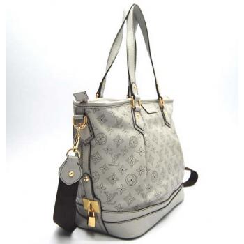 Cheap Louis Vuitton Mahina Leather M93175 Grey Cow Leather Ladies Bag