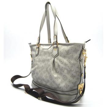 Cheap Louis Vuitton Mahina Leather M93175 Grey Cow Leather Ladies Bag