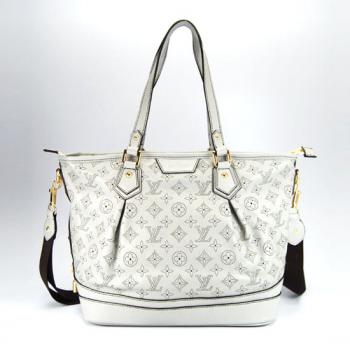 Cheap Louis Vuitton Mahina Leather M93175 Grey Cow Leather Ladies Bag