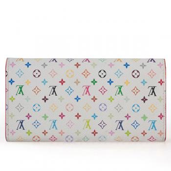 Louis Vuitton Monogram Multicolore M93743 White Cow Leather Wallet