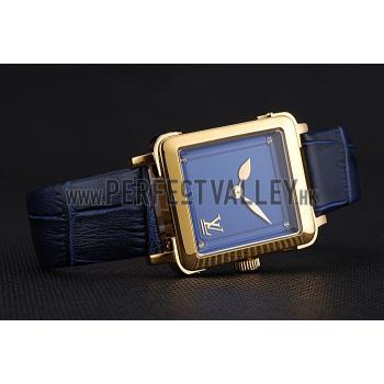 Louis Vuitton Emprise Blue Dial Gold Case Blue Leather Strap  622788