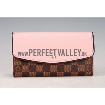 Louis Vuitton Damier Ebene Normandy Wallet Pink 18926655