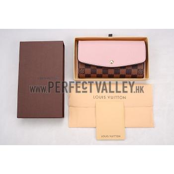 Louis Vuitton Damier Ebene Normandy Wallet Pink 18926655