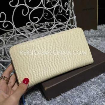 Louis Vuitton Wallet Purse Calfskin Beige