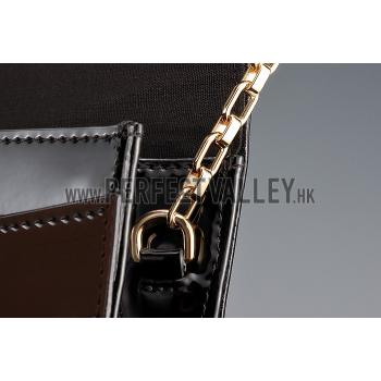 Cheap Louis Vuitton Chain Louise Patent Leather Black