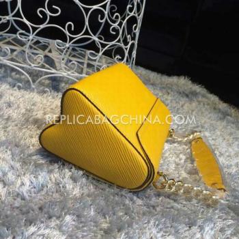 Louis Vuitton Calfskin Handbag Yellow Cross Body Bag Replica