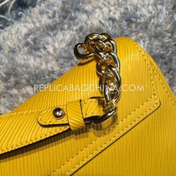 Louis Vuitton Calfskin Handbag Yellow Cross Body Bag Replica