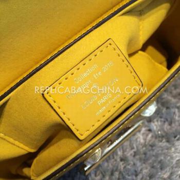 Louis Vuitton Calfskin Handbag Yellow Cross Body Bag Replica