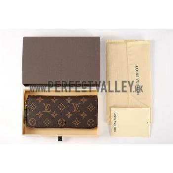 Louis Vuitton Monogram Canvas Zippy Wallet With Green Leather Zipper Pull 608254