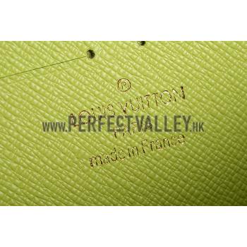 Louis Vuitton Monogram Canvas Zippy Wallet With Green Leather Zipper Pull 608254