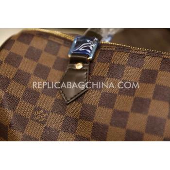 Louis Vuitton Genuine Leather Checker Pattern Brown Handbag Travelling Bag Replica