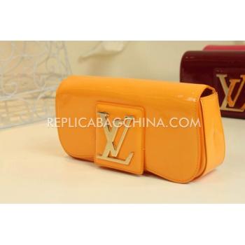 Louis Vuitton Orange Patent Leather Clutch Wallet