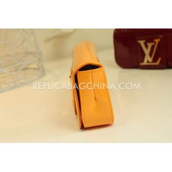 Louis Vuitton Orange Patent Leather Clutch Wallet