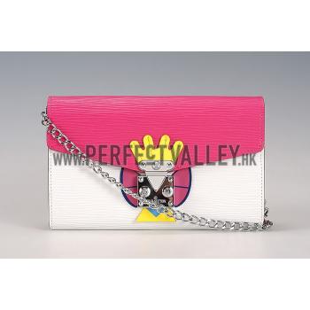 Louis Vuitton Tribal Mask Chaine Wallet Epi White Fuchsia Replica